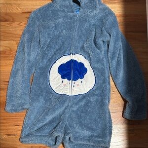 Adult Care Bears Cozy Blue Fuzzy Jumpsuit